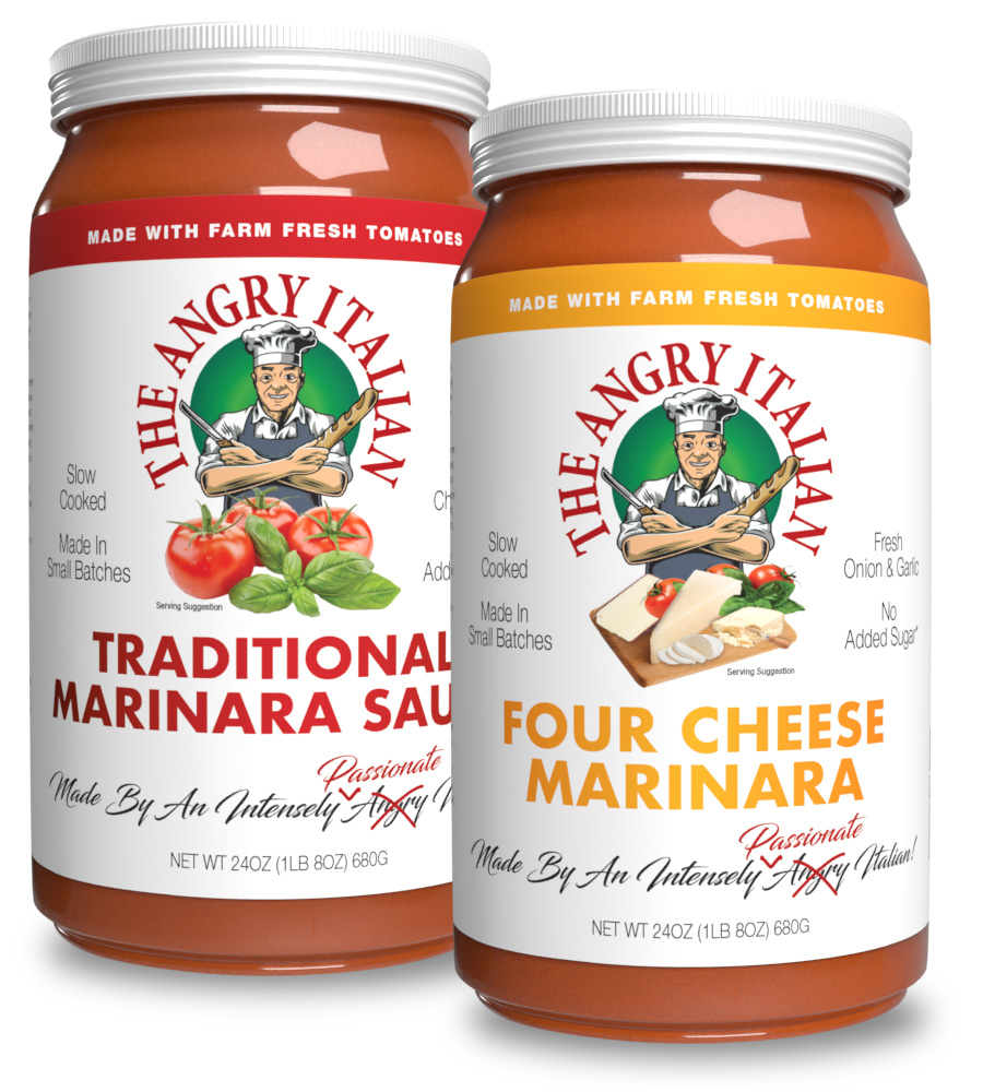 The Angry Italian Traditional Marinara & Four Cheese Marinara Sauces
