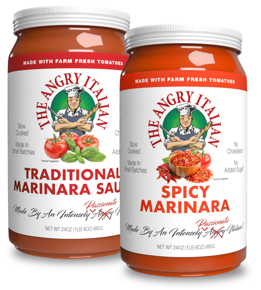 The Angry Italian Traditional Marinara & Spicy Marinara Sauces