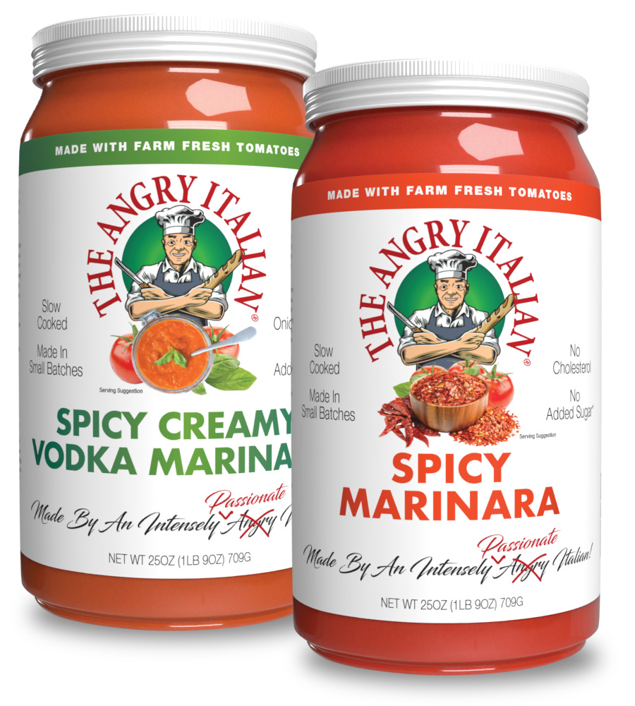 The Angry Italian Spicy Creamy Vodka Marinara & Spicy Marinara Sauces