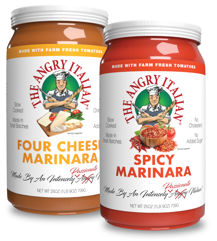 The Angry Italian Four Cheese Marinara & Spicy Marinara Sauces