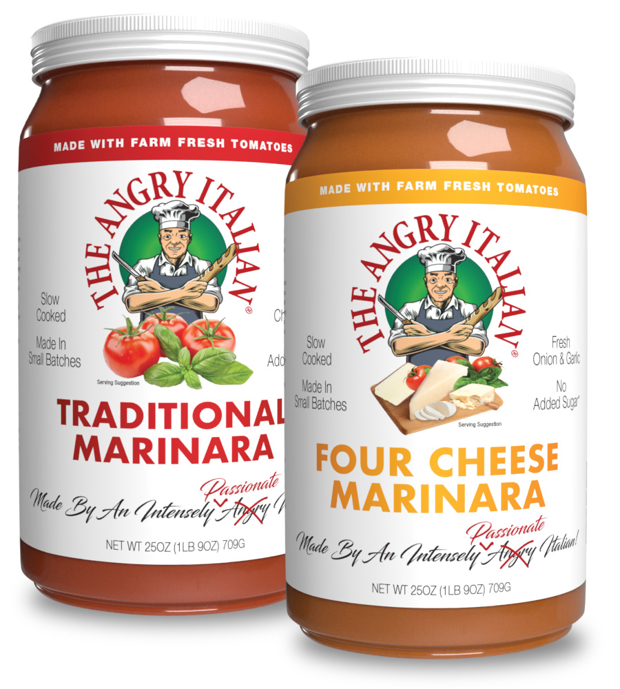 The Angry Italian Traditional Marinara & Four Cheese Marinara Sauces