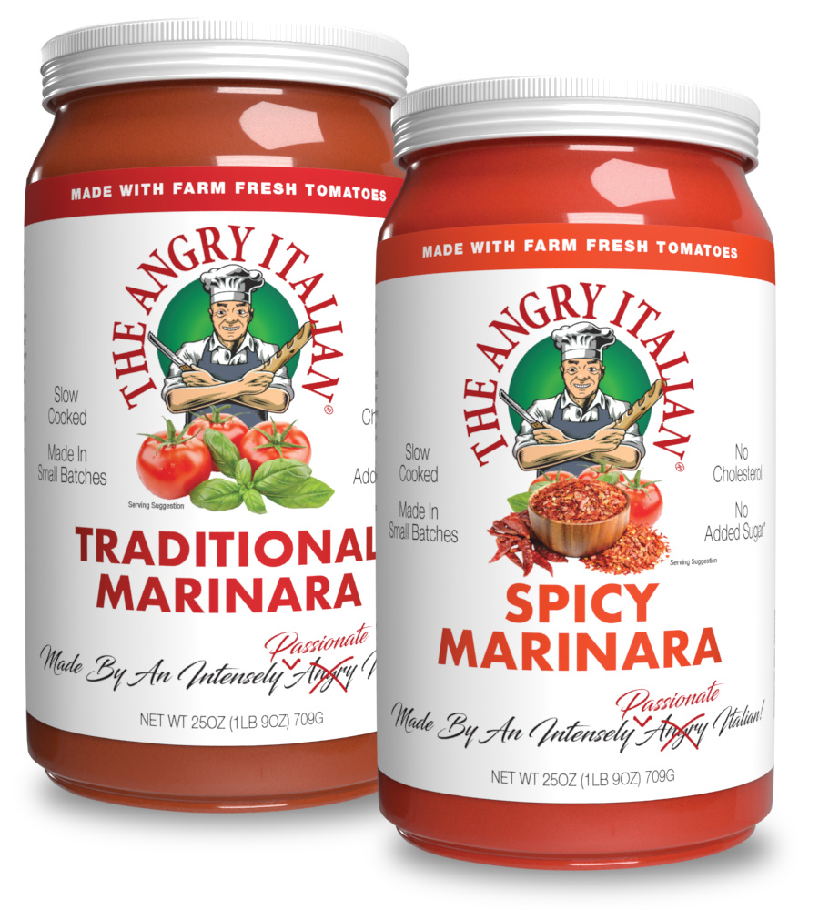 The Angry Italian Traditional Marinara & Spicy Marinara Sauces
