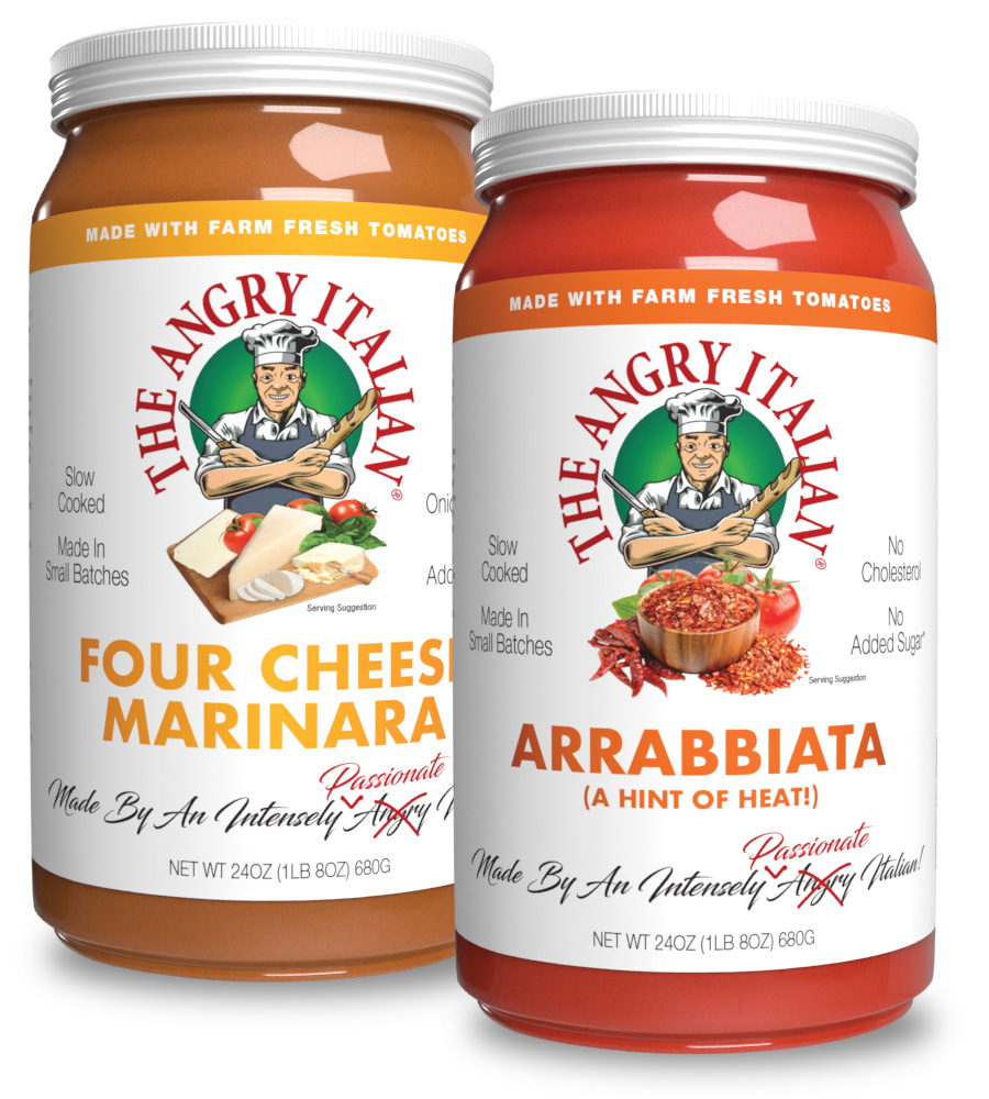 The Angry Italian® Four Cheese Marinara & Arrabbiata Sauces